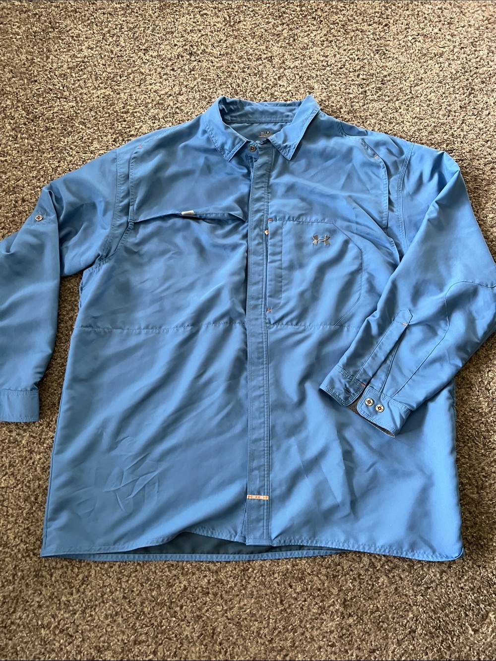 Under Armour Men's Sky Blue Lightweight Button-Up Shirt Jacket